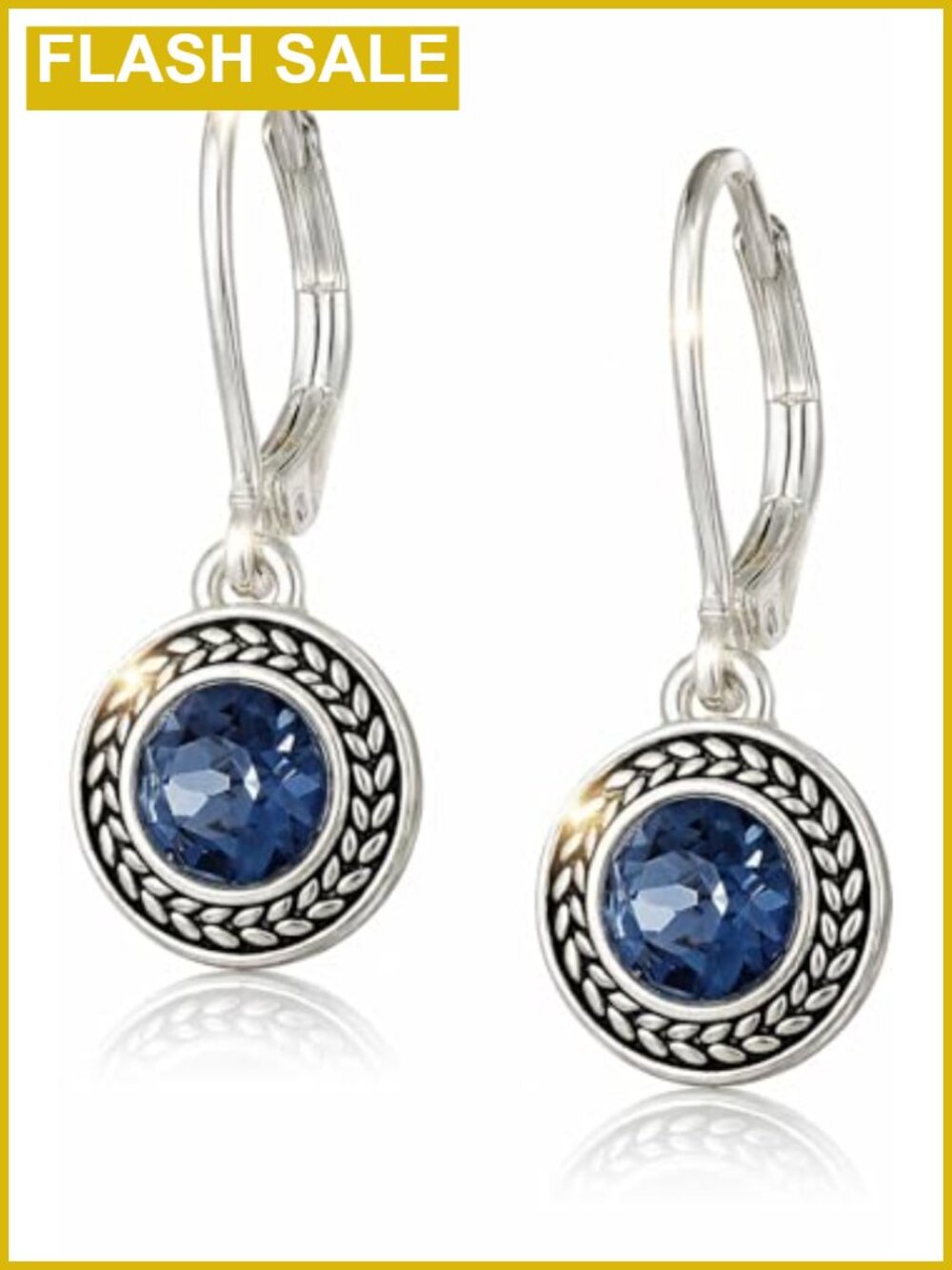 Sterling Silver Plated Crystal Leverback Dangle Earrings Handmade Vintage Style